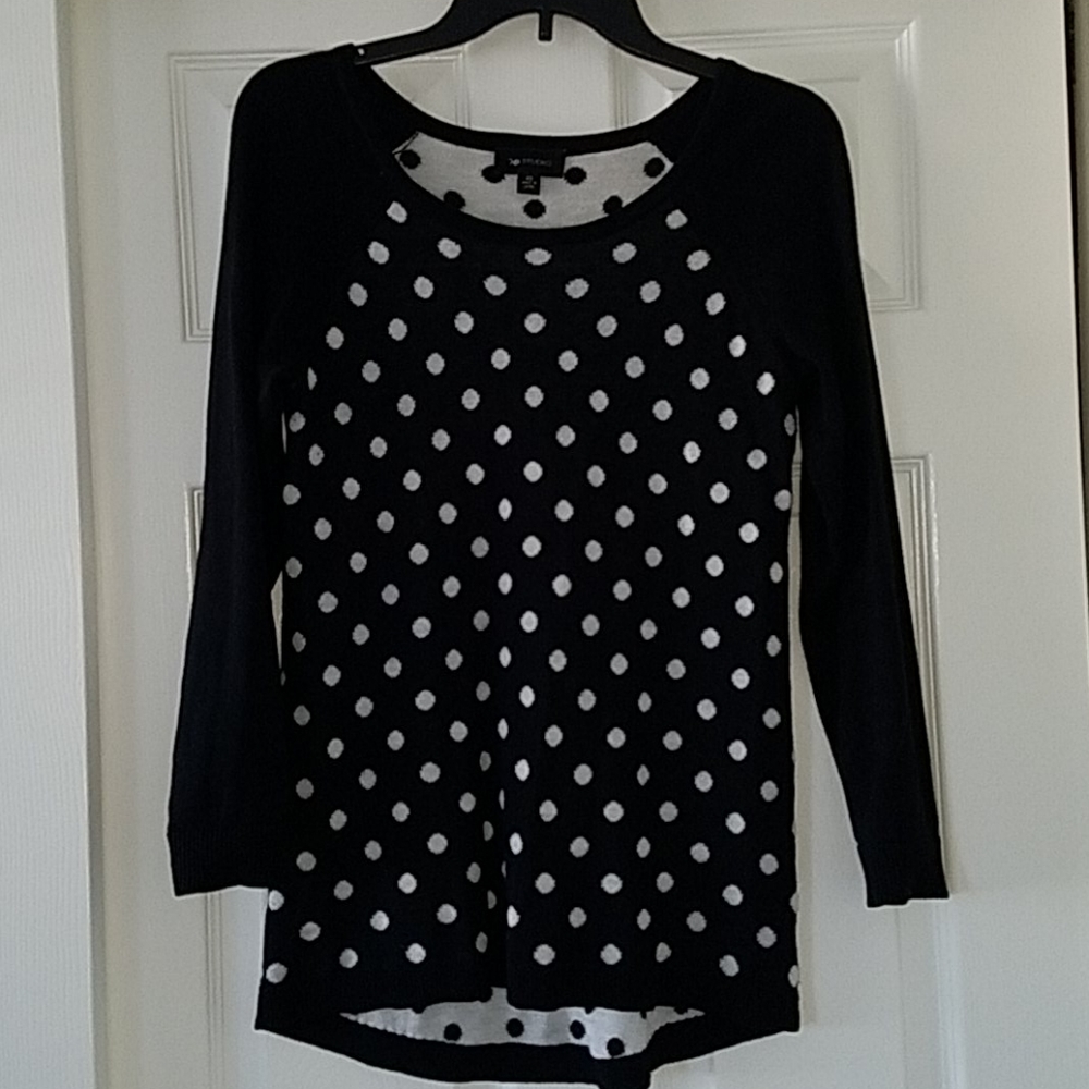 Polka dot crew neck sweater